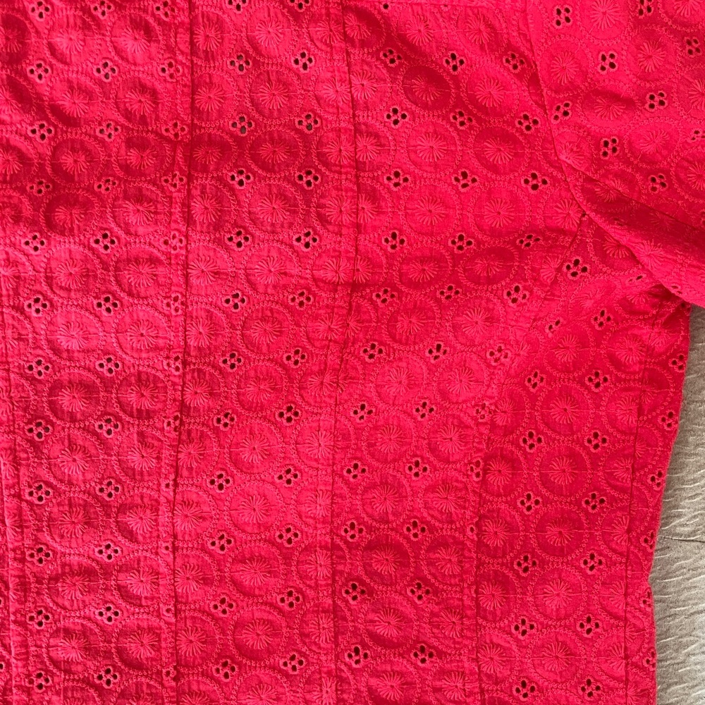 a la carte Eyelet Cotton Women's Jacket/Topper Romantic Layering Size S Red - Picture 11 of 11